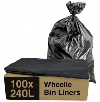 WBL 270 Ltr Wheelie Bin Liners Black box 100